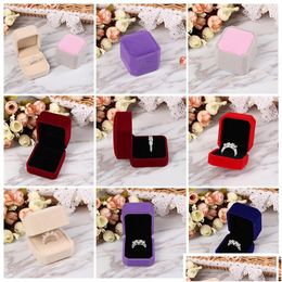 Jewellery Boxes Mix Colours High Quality Veet Engagement Earring Ring Pendant Display Storage Box Case For Women Drop D Dhgarden Dhumk