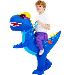 Kids Child Dinosaur Inflatable Costume Cartoon Anime Dress Purim Halloween Christmas Party Cosplay Prop Role-playing Suit For Boys Girls