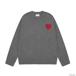 AM I Paris Knitted Sweater Hoodies AMIParis Streetwear amisweater Hip Hop casual Women Long sleeve Hoodie Coeur Love Jacquard Heart Pull AMIs VMYN