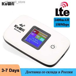 Routers KuWfi Mobile WIFI Router 150Mbps 4G Wi Fi Router With Sim Card Hotspot 2400mAH Battery High Speed InternetPortable LTE Router Q231114