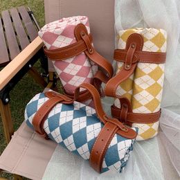 Pillow Fold Pad Soft Blanket Folding Waterproof Plaid Picnic Mat Large Size Outdoor S Portable Beach W2521