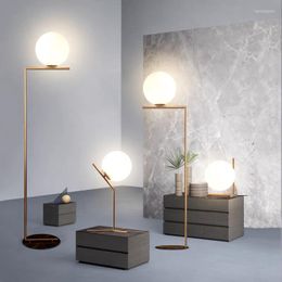 Floor Lamps Modern Simple Glass Ball Table Nordic Living Room Bedroom Bedside Decor Desk LED Chandelier Lighting Fixture