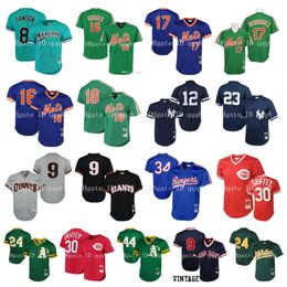 SL Vintage Mesh Jersey Ken Griffey Jr. Dwight Gooden Ted Williams Hernandez Darryl Strawberry Andre Dawson Henderson Wade Boggs Retro Baseball