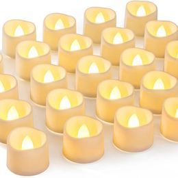Candles 1224Pcs Flickering Flameless Votive Electric Fake Candle Battery Operated LED Tealight for Wedding Christmas Home Decor 231113