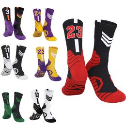 Sports Socks Star Number Basketball Sport For Kids Men Outdoor Cycling Climbing Running Breathable Adult NonSlip Middle Towel 230413