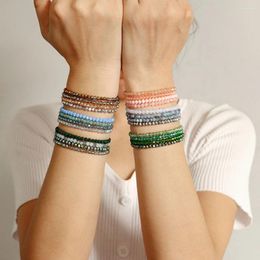 Strand Bohemian Multicolor Crystal Beaded Bracelet Set Fashion Women Wrist Wrap Stretch Bracelets Jewelry Wholesale In Bulk