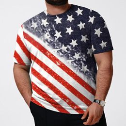 Men's T Shirts USA Flag Shirt Men Fashion Spring Summer Casual Over Size Short Sleeve O Neck Independence Day 4 Of July Top