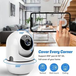 1pc HD 1080P Wireless Security WIFI Camera IP Camera, AI Smart Human Tracking Motion Detection, 2.4GAlarm Push, Video Surveillance.