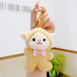 Keychains Lovely Little Lamb Plush Keychain Couple Doll Female Schoolbag Pendant Car Small Gift