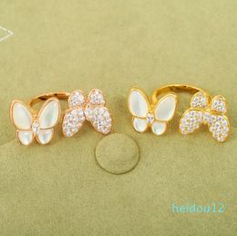 Band Rings designers High version fritillary stones butterfly ring threedimensional light index ring female personality niche internet celebrity