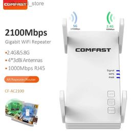 Routers 5GWIFI Repeater 2100Mbps WI-FI Extender Wireless Router Range Amplifier Wifi Signal Booster 4*3dBi Dual Band Antenna With WPS Q231114