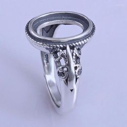 Cluster Rings Marcasite Silver Gemstone Setting Solid 925 8mm 12mm Amber Ring Seting Jewellery DIY Supplier