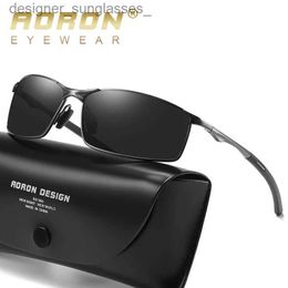 Sunglasses Aoron Polarised Sunglasses Mens/Women Driving Mirror Sun Glasses Metal Frame Goggles UV400 Anti-Glare Sunglasses WholesaleL231114