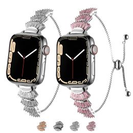 Metal Strap+Diamond Case for Apple Watch Band 40mm 41mm 44mm 45mm 49 38 42mm Women Bracelet for Iwatch 8 7 6 5 4 Se Correa