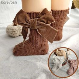 Kids Socks Winter Baby Infant Thick Knitted Girls Ankle Big Bows Warm Cotton Children Toddlers Boot 0-5YearsL231114