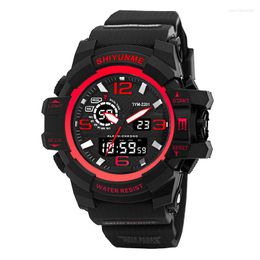 Wristwatches SHIYUNME Sports Men's Watch Military Waterproof Dual Display Quartz Watches Men Outdoor Multifunction Male