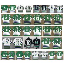 SJ Vintage Hartford Whalers Jerseys BOBBY HULL 10 Ron Francis 23 NICK FOTIU 16 Patrick Verbeek 3 Joel Quenneville Ulf Samuelsson CCM Hockey