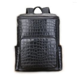 Backpack 2024 Fashion Men Backpacks Alligator Male Korean Student Large Boy Business Casual Laptop School Computer Bags