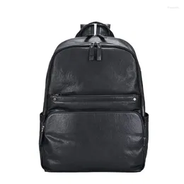 Backpack Luxury Design Men Genuine Leather Fashion Large Capacity Travel Backpacks Business Laptop Bag Youth Schoolbag 2A