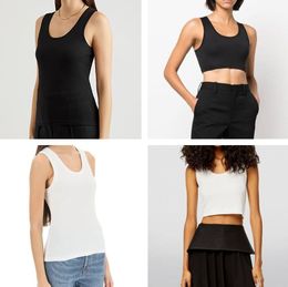 Anagram-embroidered Women Tanks Camis cotton-blend tank tops Two C letters Designer Skirts Yoga Suit CHANNEL Dress bra Vest Ladies solid Vintage T Shirt Femme786