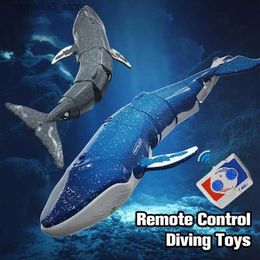 Electric/RC Animals Rc Whale Robot Children Pool Beach Toy for Kids Boys Girl Water Spray Simulation Whale Animals Submarine Remote Control Fish Q231114