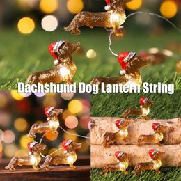 Christmas Decorations Dachshund String Lights Christmas Decoration 2D Puppy LED Twinkle Lights 30m 30 Lights USB Battery Operated with Remote Control 231113