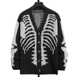 Women s Sweaters Halloween Knitted Skull Boutique Sweater Long Sleeve V Neck Cardigan 231114