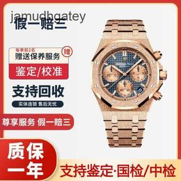 Ap Swiss Luxury Watch Epic Mens Watch Royal Oak Series 26239or Rose Gold Frost Gold Blue Plate Mens Fashion Leisure Sports Back Transparent Mechanical Wristwatch Nam