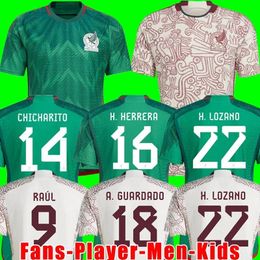 22/23 European Cup Mexican football jersey World CupHong Away, Chavez Sanchez Alvarese Reyes Goto Football Shirts Children Kit Set Fan Fan Player Version Version