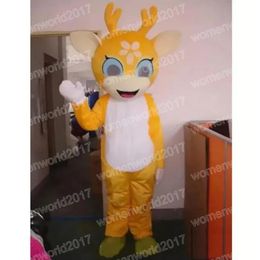 Halloween Lovely Deer Mascot Costume Cartoon Character Outfits Suit Adults Size Outfit Birthday Christmas Carnival Fancy Dress For Men Women