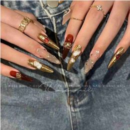 False Nails Pure handmade wearing armor Vintage armor | magnificent and magnificent nail enhancement Q231114