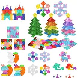 Descompressão Fidget Toys Toys Jigsaw Redent Control Pioneer Diy Snowflake Stitching Christmas Tree Children Desktop Puzel Gifts FIN DHQ4M