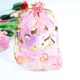 Jewellery Pouches 100Pcs Drawstring Organza Bags 17x23cm 9 Inches Carrier Gift Cosmetic Storage Tull Wedding Party Candy Chocolate