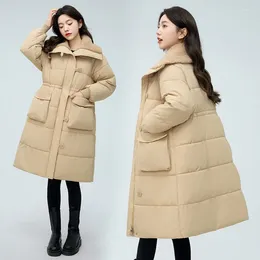 Women's Trench Coats Winter Coat Women Down Jacket Mid Length Large Collar Casual Cold Wear 8303QSY