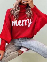 Women's Sweaters 2023 Knitted Turtleneck Sweater Loose Pullover Female Jumper Elegant Winter Autumn Year Trendy Christmas 231114