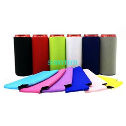 Other Kitchen Tools Blank Neoprene Slim Beer Can Cooler Tall Stubby Holder Foldable Holders Skinny Bags For 12Oz Energy Drink Drop D Dhbes