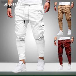 Men's Pants New Men Casual Jogger Pants 2023 Streetwear Cargo Sweatpants Men's Multi-pockets Trousers Fitness Gyms Harem Pencil Pants Male W0414