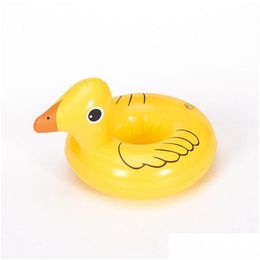 Other Drinkware Wholesale Pvc Inflatable Cup Holder Duck Swimming Pool Drink Coaster Coffee Milk Tea Holders Drop Delivery Home Garden Othdz