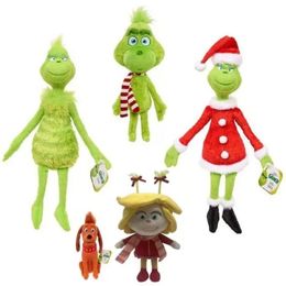 새로운 플러시 장난감 그린치 녹색 모피 괴물 선정 공백 grinch 만화 인형 아이 크리스마스 선물 새로운 열전달 인쇄 114