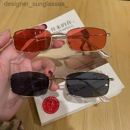 Sunglasses Cna Color Vintege Metal Cat Eye Sunglasses UV400 Female Summer Street Eyewear for Women Korea Style Gafas De SolL231114