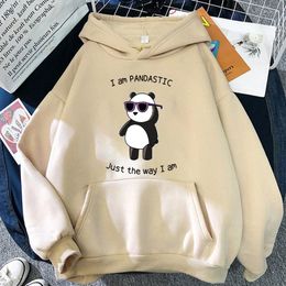 Men's Hoodies Cute Panda Graphic Harajuku Long Sleeve Autumn Pullover Ulzzang Cartoon Sweatshirt Tops Women Crewneck