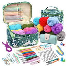 Arts and Crafts KRABALL Cotton Yarn Thread Ball For Crochet Knit Hook Sets Hand Knitting Needles Tools Markers Accessories With Bag 231113