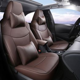 Car Special Seat Covers for Toyota Corolla Cross SUV Faux Leather Full Set Compatible Airbag Seat Protector Custom Fit Auto Parts Black