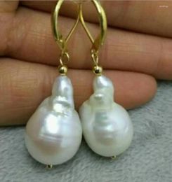 Dangle Earrings Jewellery Huge Natural Baroque White Pearl 14K/20