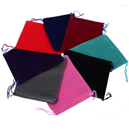 Jewelry Pouches 500pcs 10x12cm Velvet Gift Bag Packing Christmas Wedding Packaging Bags Soft Drawstring