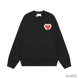 Amis Unisex Designer Am i Paris Sweater Fashion Amiparis Hoodie Jumper Casual A-line Small Heart Love Coeur Sweat Winter High Street Hoody Round Neck Y5ng