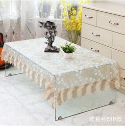 Table Cloth Rectangular Tablecloths Light Luxury Embroidered Jacquard Satin Wedding Decoration Flower Lace Dressing Elegant Tablecloth