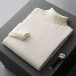 Mens Sweaters Autumn and Winter Cashmere Sweater Pullover Half High Collar Soft Warm Knitted 231113