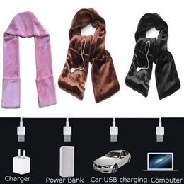 Szaliki owijają mężczyznom podgrzewane zagęszczenie gęstości termicznej cieplejszej szyi zima kobiety szaliki grzewcze szal USB Szalik ogrzewania 231114