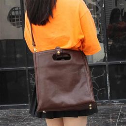 Evening Bags Motingsome Thick Natural Leather Woman Real Cowhide Female Retro Briefcase Shoulder Handbag Large Casual Tote 2023